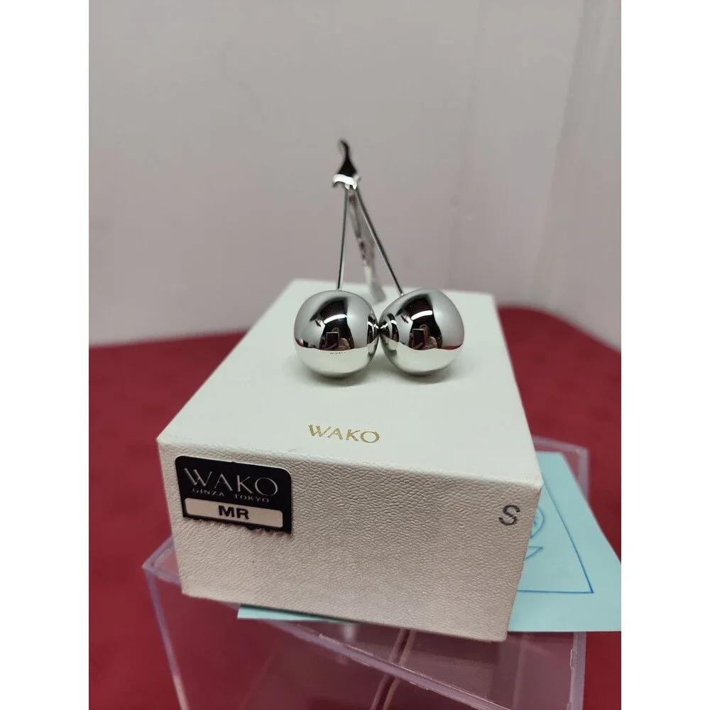 VTG Ginza Silver Cherry Paperweight/ Calligraphy Brush Holder NewOld Stock 1970s
